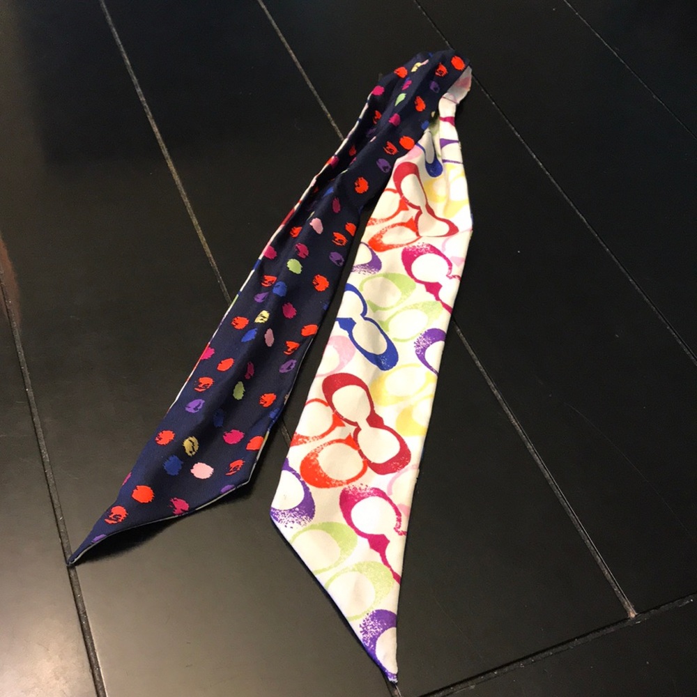 Coach silk scarf multi colored